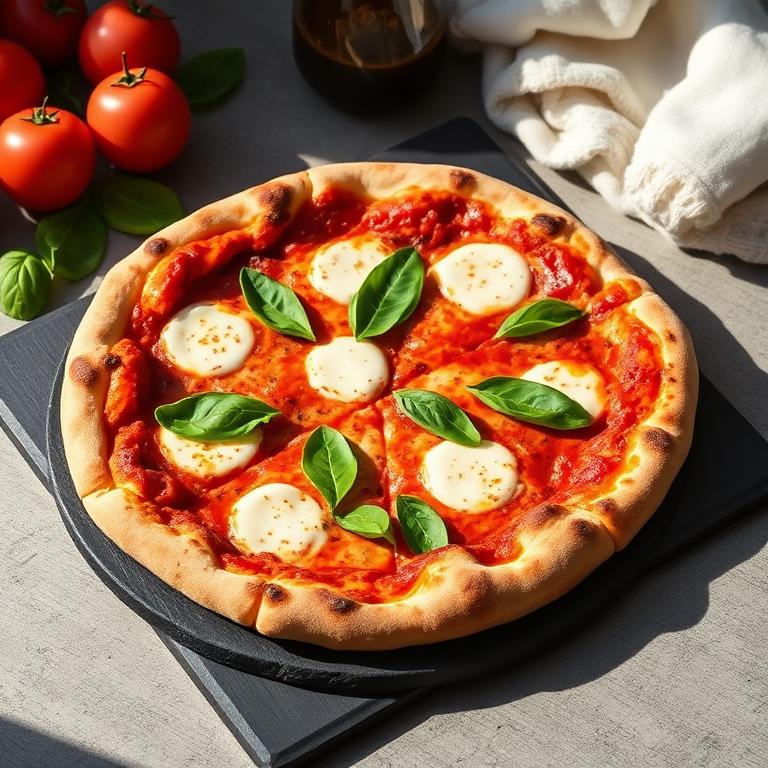 Pizza margherita au feu de bois chez KAVOD HALAVI
